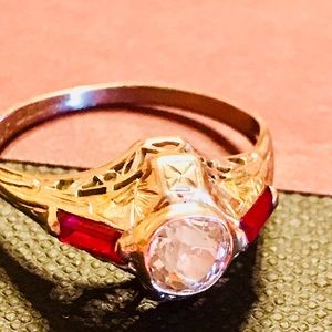 Art Deco Belais Bros 18k, .72 cts. diamond ring